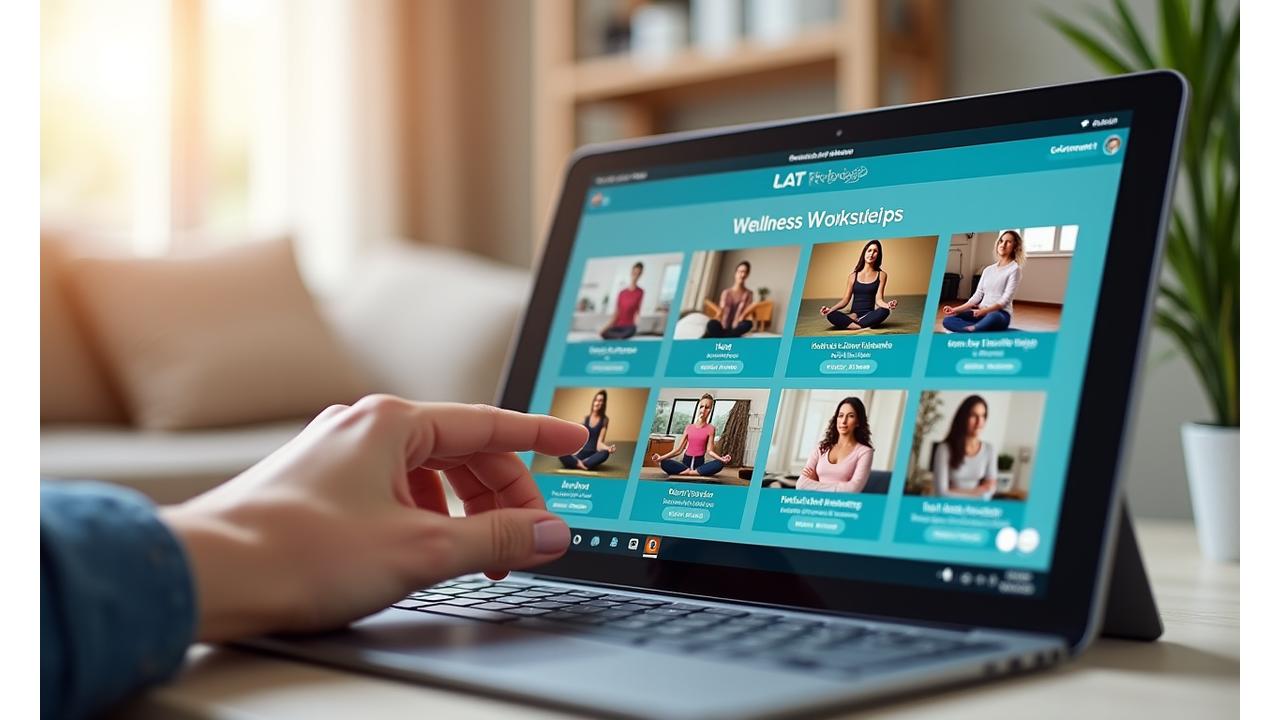Οθόνη tablet που δείχνει τη βιβλιοθήκη on-demand workshops